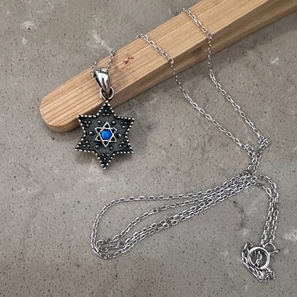 Star of David, Jewish Star Sterling Silver Necklace